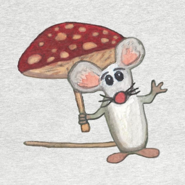 Mouse with Mushroom Umbrella by WarriorWoman